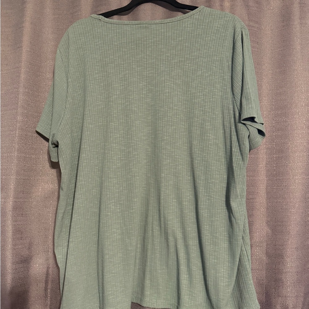 Old Navy Luxe Ribbed Tee in Sage - Picture 2 of 3
